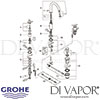 Grohe Atrio Classic Three Hole Basin Mixer Crosshead M-Size Spares